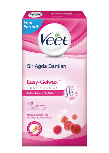 Veet Wax Strips Normal Ciltler İçin Soğuk Ağda Bandı 12'li nin resmi