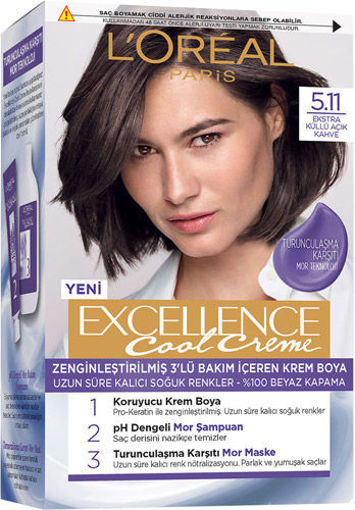 Loreal Paris Excellence Cool Creme 5.11 Ekstra Küllü Açık Kahve Saç Boyası nin resmi