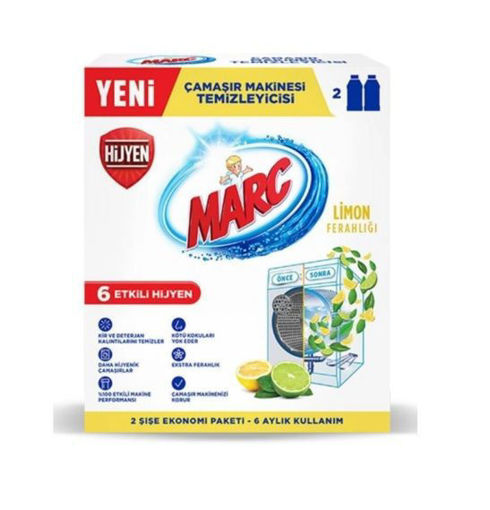 Marc Çamaşır Makinesi Temizleyici Limon Ferahlığı 2 x 250 Ml nin resmi
