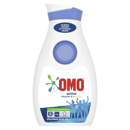 Omo Active Beyazlar ve Renkliler İçin Sıvı Çamaşır Deterjanı 910 Ml nin resmi
