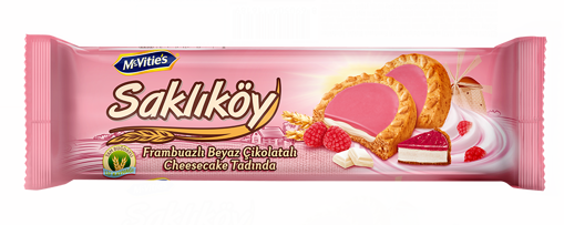 Ülker Saklıköy Frambuaz Kremalı Cheesecake Bisküvi 100 Gr nin resmi