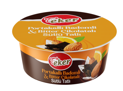 Eker Portakallı Bademli & Bitter Çikolatalı Sütlü Tatlı 125 Gr nin resmi
