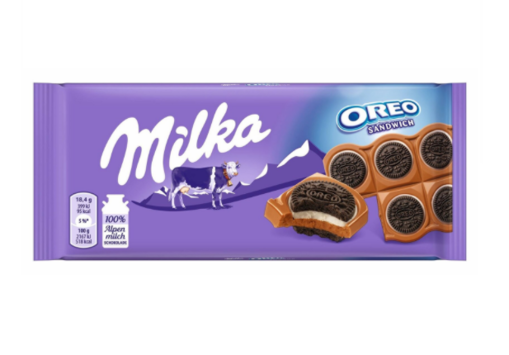 Milka Oreo Sandwich Kakaolu Bisküvili Çikolata 92 Gr nin resmi