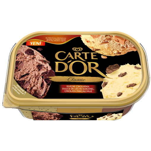 Algida Carte d'Or Classic İsviçre Çikolatası Karamel&Muz 850 Ml nin resmi