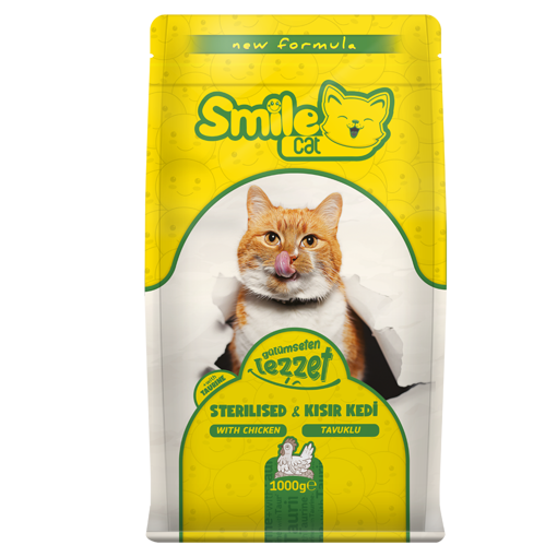 Smile Cat Tavuklu Kısır Kedi Maması 1 Kg nin resmi