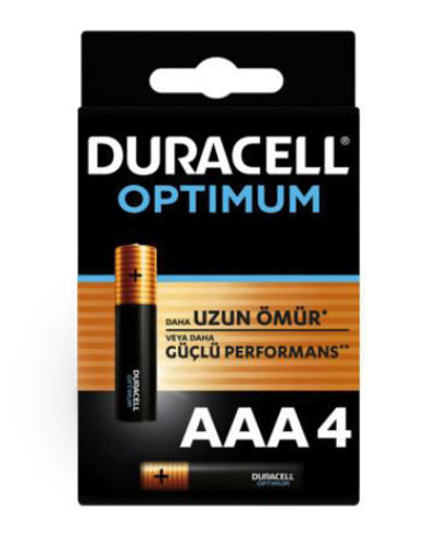 Duracell Optimum 4' lü AAA İnce Kalem Pil nin resmi