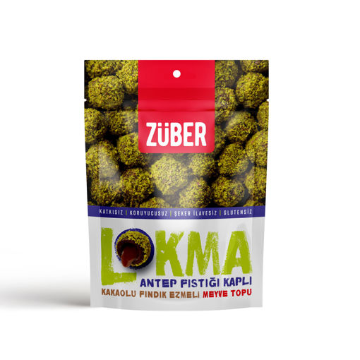 Züber Lokma Antep Fıstığı Kaplı Meyve Topu 96 Gr nin resmi