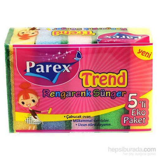 Parex Trend Rengarenk Düz Sünger 5'li nin resmi