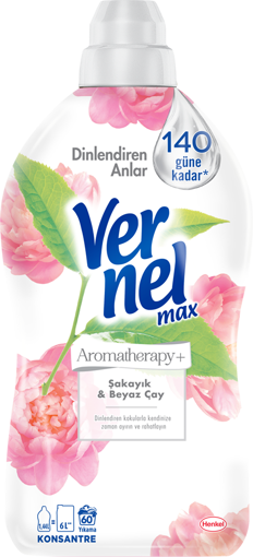 Vernel Max Aromatherapy Şakayık&Beyaz Çay Konsantre Yumuşatıcı 1440 Ml nin resmi