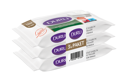 Duru Beyaz Sabun Kokulu Islak Mendil 3*15 nin resmi