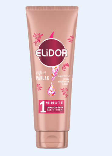 Elidor Güçlü Ve Parlak Saçlar 1 Dakikada Onarıcı Süper Bakım Kremi 170 Ml nin resmi