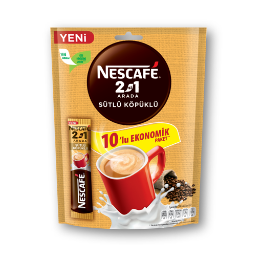 Nestle 2'si 1 arada Sütlü Köpüklü 10'lu Nescafe nin resmi