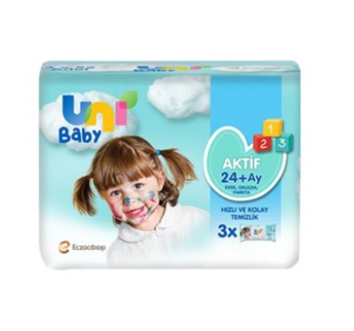 Unibaby  Aktif Sensetive Islak Mendil  52'li 3lü nin resmi