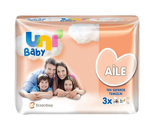 Unibaby Aile Paketi Islak Mendil 52'li 3lü nin resmi