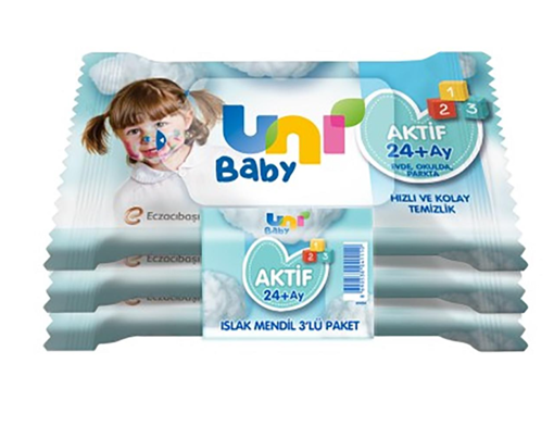 Unibaby Aktif Cep Mendili 3lü 15li nin resmi
