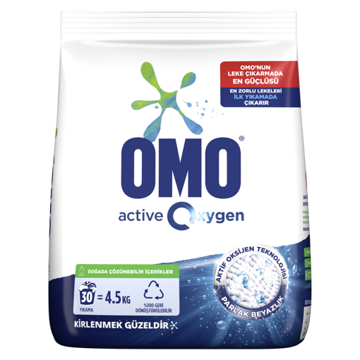 Omo Active Oxygen Beyazlar için Toz Deterjan 4,5 Kg nin resmi