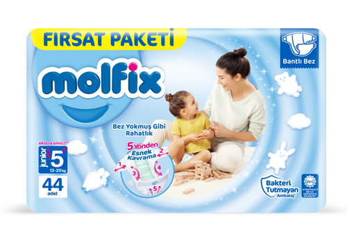 Molfix Bebek Bezi 5+ Beden Junior Plus Fırsat Paketi 44 Adet nin resmi