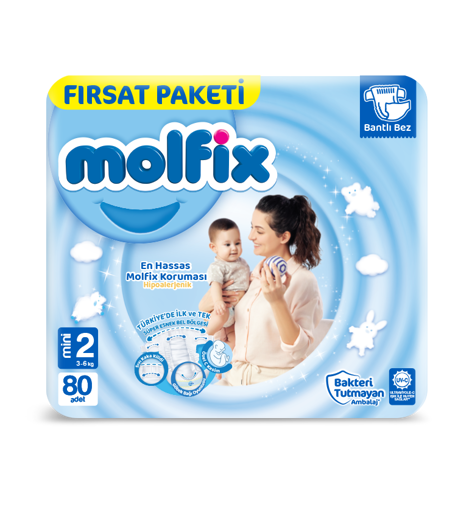 Molfix Bebek Bezi 2 Beden Mini Fırsat Paketi 80 Adet nin resmi