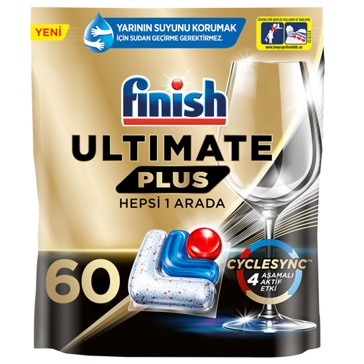 Finish Ultimate Plus Bulaşık Tableti 60'lı nin resmi