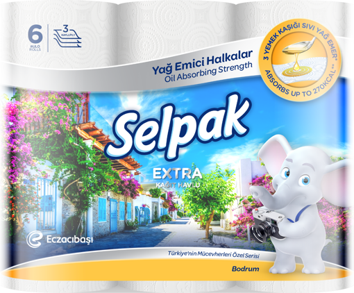 Selpak Extra Yağ Emici Havlu Kağıt 6lı nin resmi