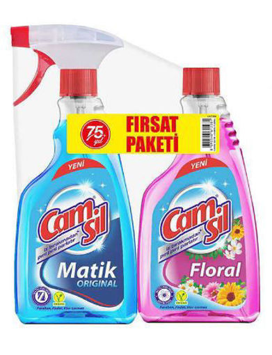 Camsil Matik  + Camsil Floral Cam Temizleyici 500 Ml nin resmi