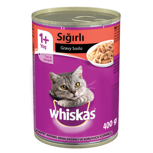 Whiskas Sığır Etli Konserve Kedi Maması 400 Gr nin resmi