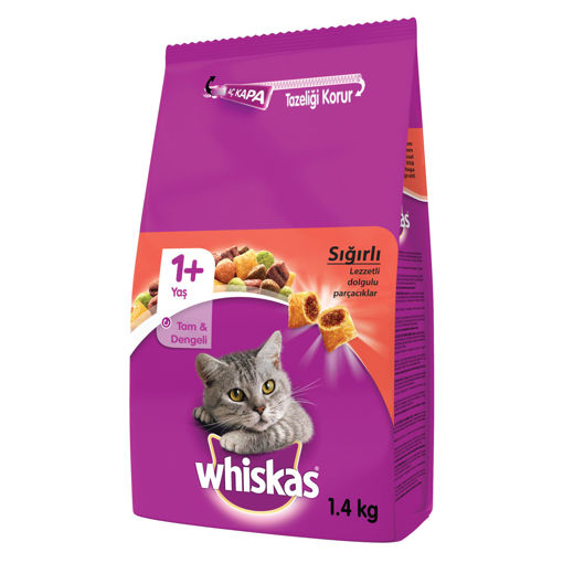 Whiskas Biftek&Havuçlu Kuru Kedi Maması 1400 Gr nin resmi