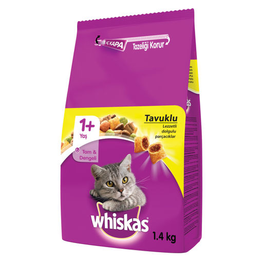 Whiskas Tavuk&Sebzeli Kuru Kedi Maması 1400 Gr nin resmi