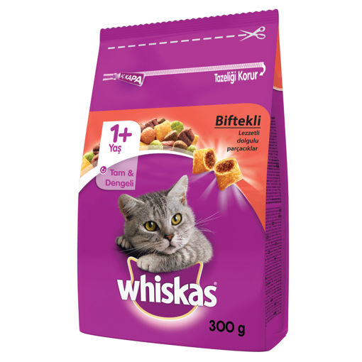 Whiskas Biftek&Havuçlu Kuru Kedi Maması 300 Gr nin resmi