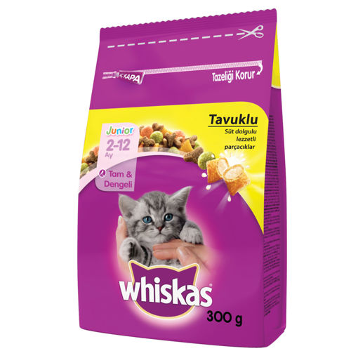 Whiskas Tavuklu Kuru Yavru Kedi Maması 300 Gr nin resmi