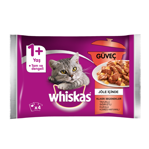 Whiskas Pouch Et Çeşitli Yavru Kedi Maması 340 Gr (4'lü Paket) nin resmi