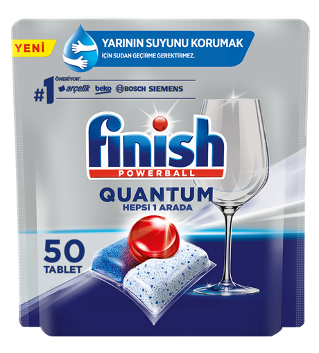 Finish Quantum Hepsi Bir Arada Bulaşık Makinesi Tableti 50 Yıkama nin resmi