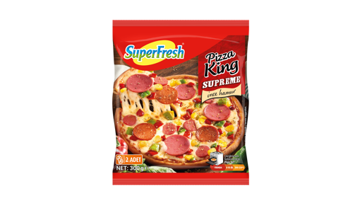 Süperfresh King Slimmo Supreme Pizza 300 Gr nin resmi