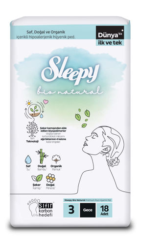 Sleepy Bio Natural Süper Ekonomik Gece 18'li nin resmi