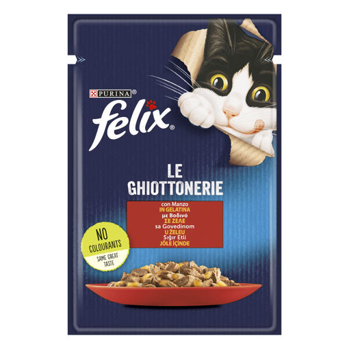 Felix Sığır Etli Yaş Kedi Maması 85 Gr nin resmi