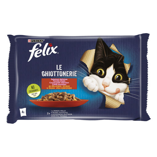 Felix Sığır Etli Avantajlı Paket Kedi Maması 4*85 Gr nin resmi