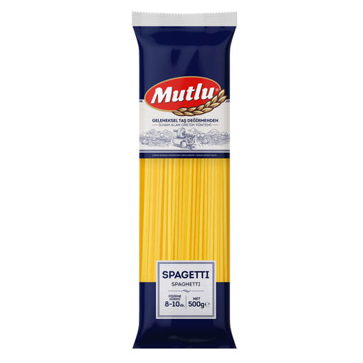 Mutlu Spagetti Makarna 500 Gr nin resmi