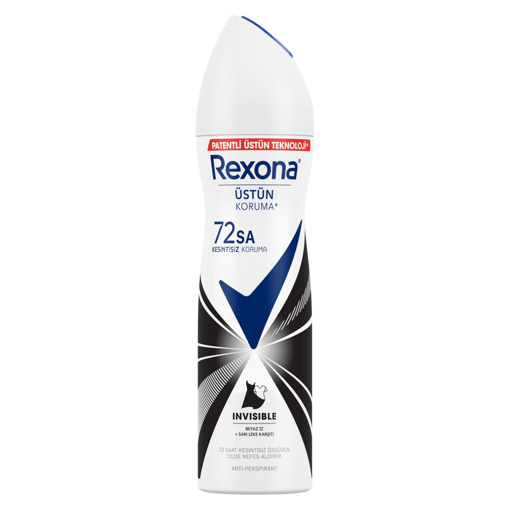 Rexona Invisible Black+White Antiperspirant Kadın Sprey Deodorant 150 ml nin resmi