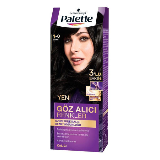 Palette Yoğun Göz Alıcı Renkler Saç Boyası 1-0 Siyah 50 ml nin resmi