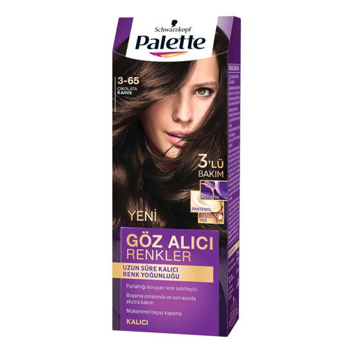 Palette Yoğun Göz Alıcı Renkler Saç Boyası 3-65 Çikolata Kahve 50 ml nin resmi
