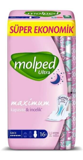 Molped Ultra Süper Ekonomik Gece Hijyenik 16' lı Ped nin resmi