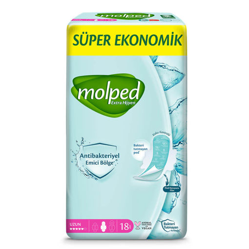 Molped Extra Hijyen Antibakteriyel Ped Uzun 18'li nin resmi
