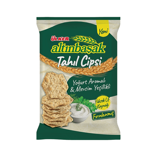 Ülker Altınbaşak Tahıl Cipsi Yoğurt Aromalı & Mevsim Yeşillikli 50 gr nin resmi