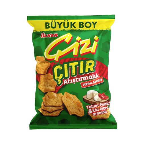 Ülker Çizi Çıtır Tulum Peyniri & Köz Biber Aromalı 80 gr nin resmi