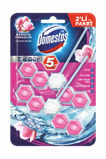 Domestos 5'li Güç Manolya Ferahlığı İkili Tuvalet Bloğu nin resmi