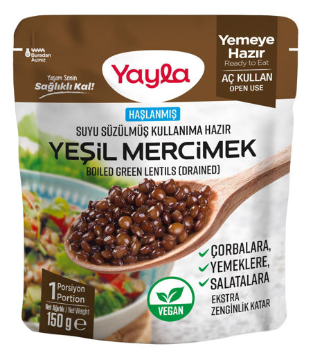 Yayla Haşlanmış Susuz Yeşil Mercimek 150 Gr nin resmi