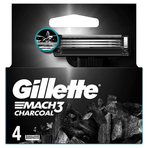 Gillette Mach 3 Charcoal 4'Lü nin resmi