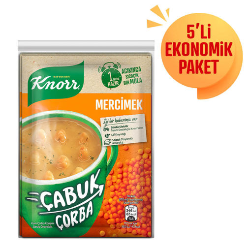 Knorr Mercimek Çabuk Çorba 5'Li nin resmi