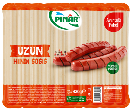 Pınar Hindi Uzun Sosis 430 Gr nin resmi