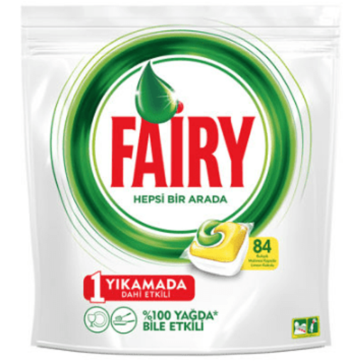 Fairy Hepsi Bir Arada Limon Kokulu Bulaşık Makinesi Tablet 84'lü nin resmi